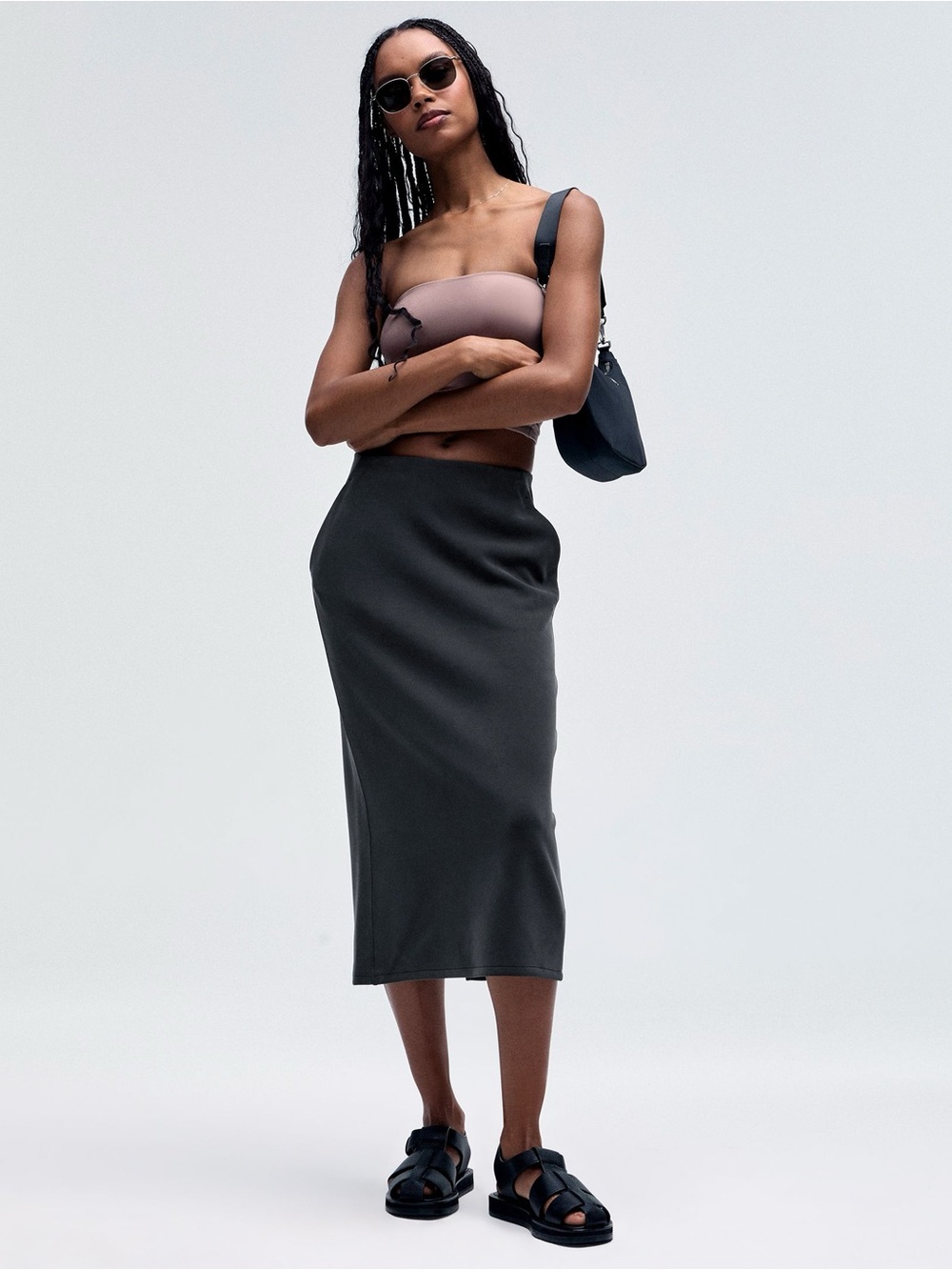 Lululemon Softstreme High-Rise Midi Skirt, Size 0, in Black